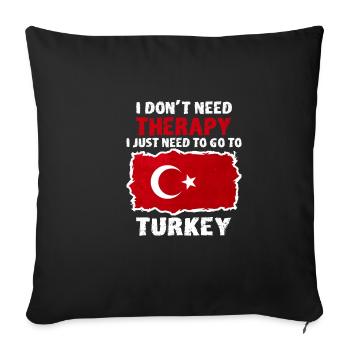 Turquie - Housse de coussin décorative 45 x 45 cm - noir - Devant