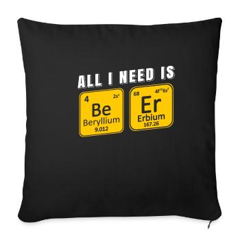 Chimie Science du travail de la bière - Housse de coussin décorative 45 x 45 cm - noir - Devant