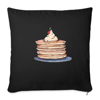 Pancake, pancakes - Sofa pillowcase 17,3'' x 17,3'' (45 x 45 cm) - black - Front
