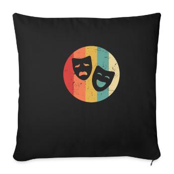 Drama Masks Theatre sad and happy - Sofa pillowcase 17,3'' x 17,3'' (45 x 45 cm) - black - Front