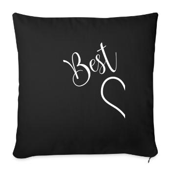 Best Friends BFF Heart Left Gift - Sofa pillowcase 17,3'' x 17,3'' (45 x 45 cm) - black - Front