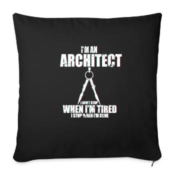 Plan d'architecte - Housse de coussin décorative 45 x 45 cm - noir - Devant