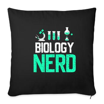 Nerd Biologie - Housse de coussin décorative 45 x 45 cm - noir - Devant