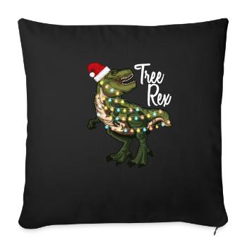 Tree Rex T-Rex Dinosaur Christmas Gift Idea - Sofa pillowcase 17,3'' x 17,3'' (45 x 45 cm) - black - Front