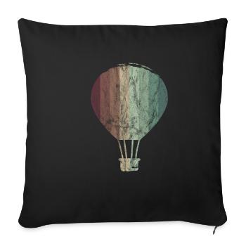 Balloon Air Sky Pilot Hobby Retro Sport - Sofa pillowcase 17,3'' x 17,3'' (45 x 45 cm) - black - Front