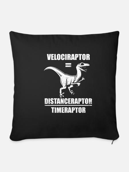 Velociraptor Dinosaurier - Sofakissenbezug 45 x 45 cm - Schwarz