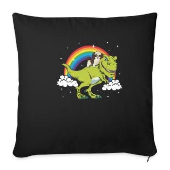 Shih Tzu Dog T-Rex Dino Tyrannosaurus Dinosaur - Sofa pillowcase 17,3'' x 17,3'' (45 x 45 cm) - black - Front
