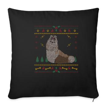 Ugly Christmas Shih Tzu Dog Christmas Gift - Sofa pillowcase 17,3'' x 17,3'' (45 x 45 cm) - black - Front