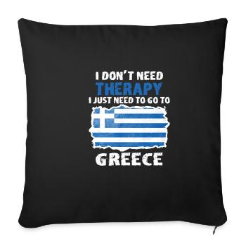 Greece - Sofa pillowcase 17,3'' x 17,3'' (45 x 45 cm) - black - Front