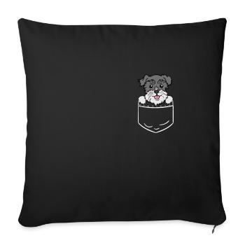 Taschen Hemd Schnauzer Hund Geschenk - Sofakissenbezug 45 x 45 cm - Schwarz - Vorne