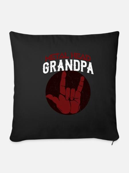Metall Opa - Sofakissenbezug 45 x 45 cm - Schwarz