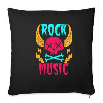 musique rock - Housse de coussin décorative 45 x 45 cm - noir - Devant