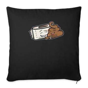 Scheiße Kot Kacke Lustig Toilettenpapier Geschenk - Sofakissenbezug 45 x 45 cm - Schwarz - Vorne