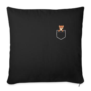Frettchen - Sofakissenbezug 45 x 45 cm - Schwarz - Vorne