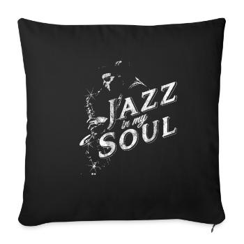 Musique soul jazz - Housse de coussin décorative 45 x 45 cm - noir - Devant