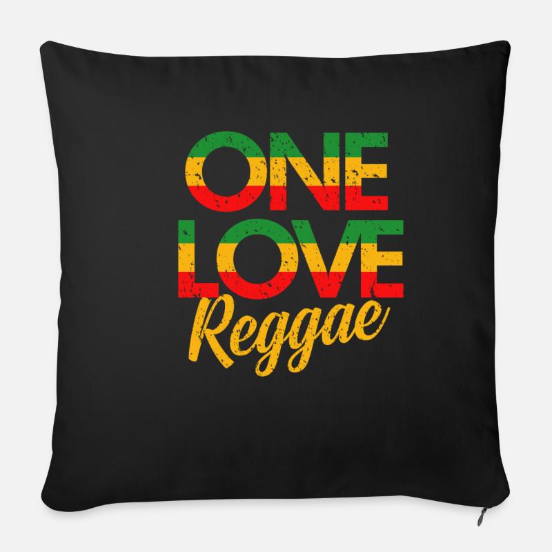 Reggae Musikliebhaber - Sofakissenbezug 45 x 45 cm - Schwarz