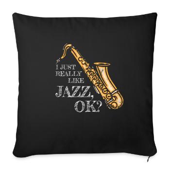 Jazz Saxophone - Housse de coussin décorative 45 x 45 cm - noir - Devant