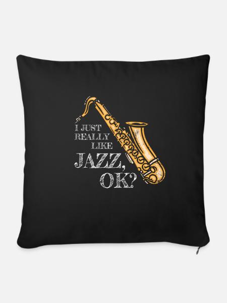 Jazz Saxophon - Sofakissenbezug 45 x 45 cm - Schwarz