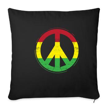 Reggae Peace - Sofa pillowcase 17,3'' x 17,3'' (45 x 45 cm) - black - Front