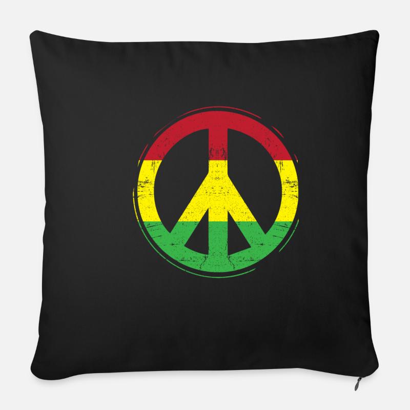 Reggae Peace - Sofakissenbezug 45 x 45 cm - Schwarz