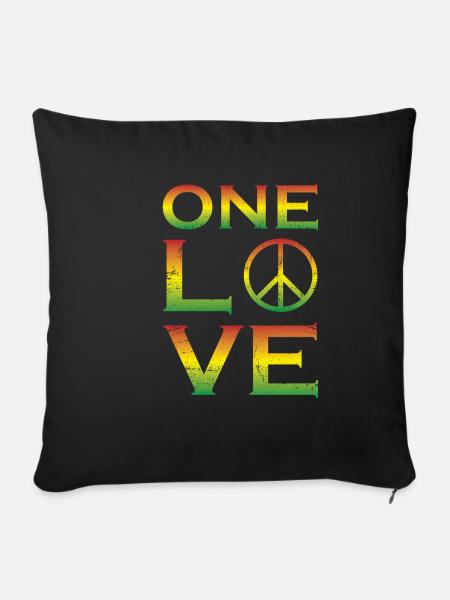 Liebe Reggae - Sofakissenbezug 45 x 45 cm - Schwarz