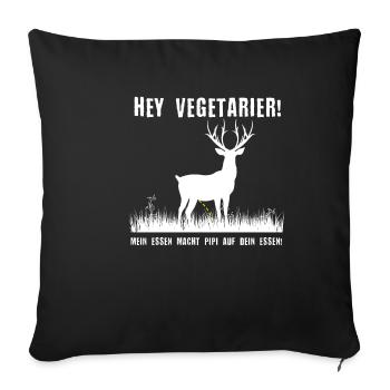 Deer moose hunting nature hunting hunter Hunter - Sofa pillowcase 17,3'' x 17,3'' (45 x 45 cm) - black - Front