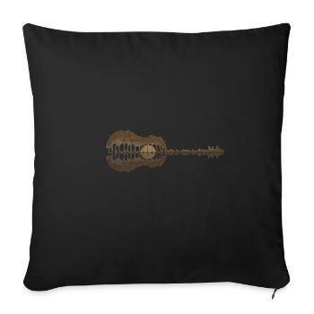 Guitar nature forest lake reflection sun gift - Sofa pillowcase 17,3'' x 17,3'' (45 x 45 cm) - black - Front