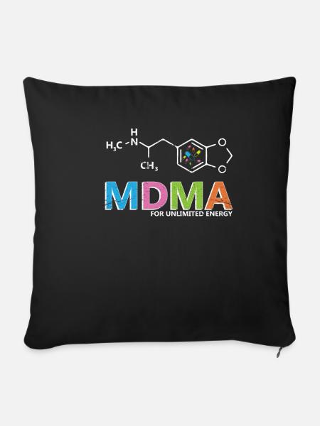 Ecstasy MDMA - Sofakissenbezug 45 x 45 cm - Schwarz