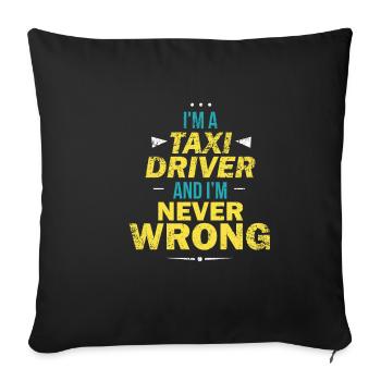 taxi driver - Sofa pillowcase 17,3'' x 17,3'' (45 x 45 cm) - black - Front