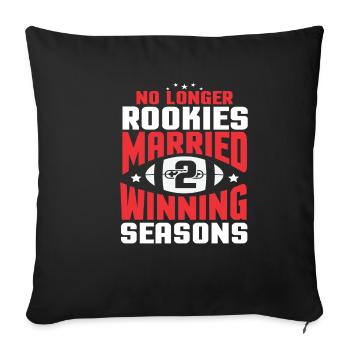 2e anniversaire de mariage cadeau 2 ans de football américain - Housse de coussin décorative 45 x 45 cm - noir - Devant