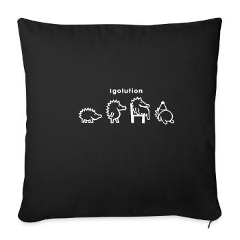 Cute hedgehog - Igolution - Sofa pillowcase 17,3'' x 17,3'' (45 x 45 cm) - black - Front
