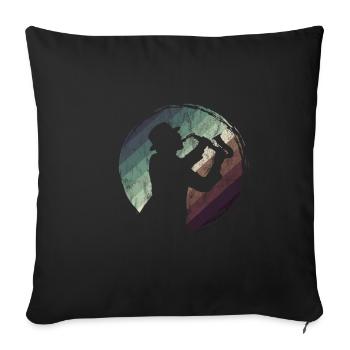 Saxophone Jazz Swing Classical Musician Ska Punk Rock - Sofa pillowcase 17,3'' x 17,3'' (45 x 45 cm) - black - Front