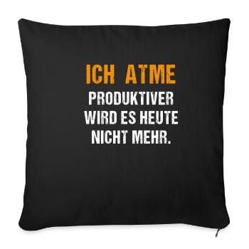 Je respire des paroles drôles - Housse de coussin décorative 45 x 45 cm - noir - Devant