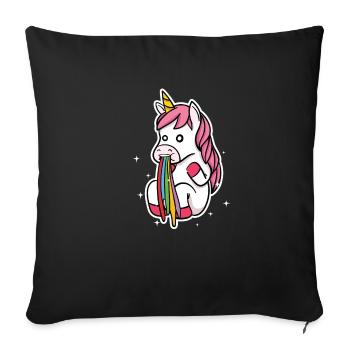Unicorn Rainbow Colorful Pug Handing Gift - Sofa pillowcase 17,3'' x 17,3'' (45 x 45 cm) - black - Front