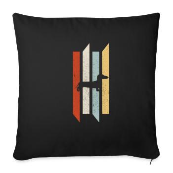Chien de blaireau chien cadeau chien caresses - Housse de coussin décorative 45 x 45 cm - noir - Devant
