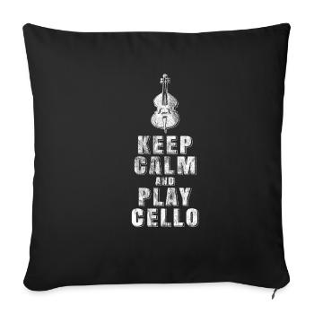 playing cello - Sofa pillowcase 17,3'' x 17,3'' (45 x 45 cm) - black - Front