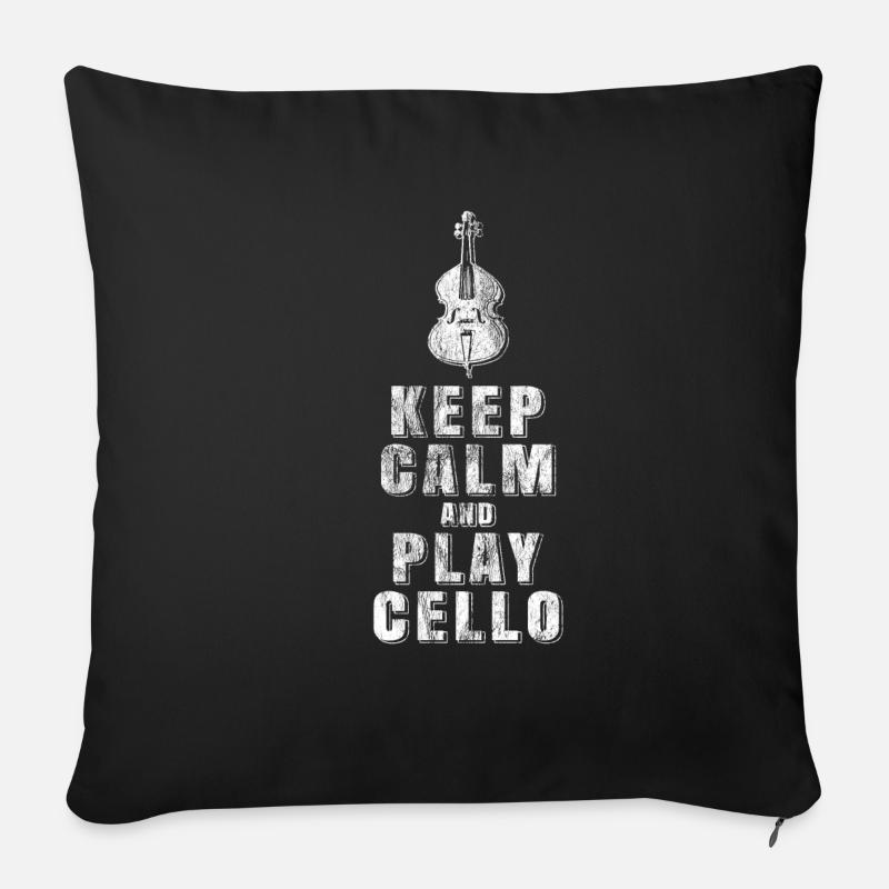 Cello spielen - Sofakissenbezug 45 x 45 cm - Schwarz