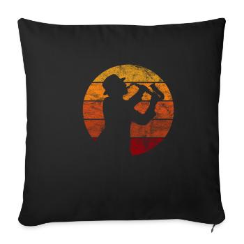 Saxophone Jazz Swing Classical Music Ska Punk Rock - Sofa pillowcase 17,3'' x 17,3'' (45 x 45 cm) - black - Front