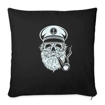 Skull Captain Captain Skull Seafarer Gift - Sofa pillowcase 17,3'' x 17,3'' (45 x 45 cm) - black - Front
