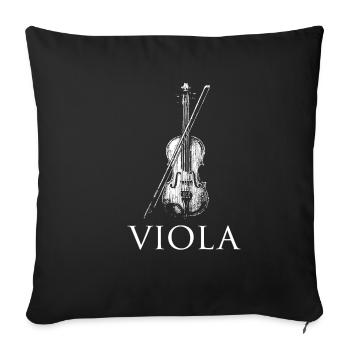 Violon alto violoniste instrument de musique - Housse de coussin décorative 45 x 45 cm - noir - Devant