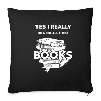 Livres cadeau de nerd de rat de bibliothèque - Housse de coussin décorative 45 x 45 cm - noir - Devant
