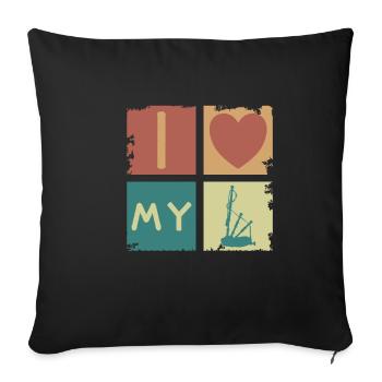 Bagpipe Vintage Bagpipe Instrument Gift - Sofa pillowcase 17,3'' x 17,3'' (45 x 45 cm) - black - Front