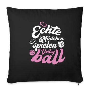 volley-ball - Housse de coussin décorative 45 x 45 cm - noir - Devant
