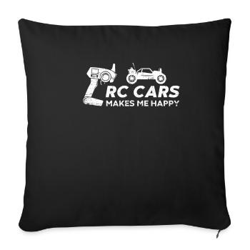 RC cars luck - Sofa pillowcase 17,3'' x 17,3'' (45 x 45 cm) - black - Front
