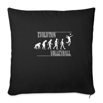 Volleyball Evolution - Sofa pillowcase 17,3'' x 17,3'' (45 x 45 cm) - black - Front