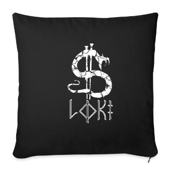 Cadeau de dieu serpent Loki Thor Odin Viking - Housse de coussin décorative 45 x 45 cm - noir - Devant