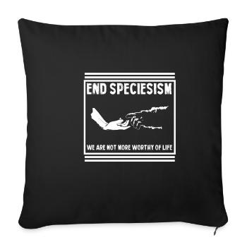 Droits des animaux végétaliens Fin de l’espècenisme Bien-être animal - Housse de coussin décorative 45 x 45 cm - noir - Devant