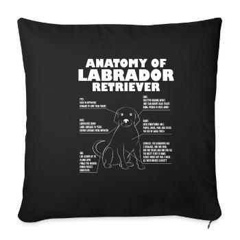 Labrador Retriever Anatomy Dog Owner Gift - Sofa pillowcase 17,3'' x 17,3'' (45 x 45 cm) - black - Front