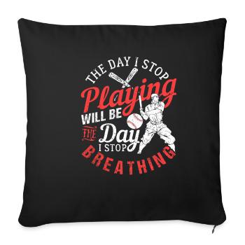 baseball - Sofa pillowcase 17,3'' x 17,3'' (45 x 45 cm) - black - Front