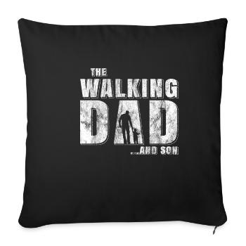 Dad father son - Sofa pillowcase 17,3'' x 17,3'' (45 x 45 cm) - black - Front